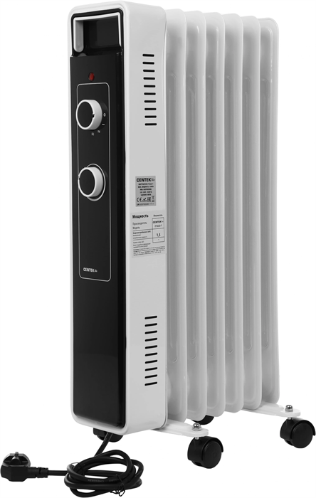 Радиатор масляный Centek CT-6222-7 1500Вт белый CT-6222-7