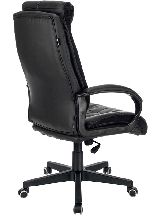 Кресло руководителя Бюрократ CH-824 черный экокожа крестов. пластик CH-824B/LBLACK