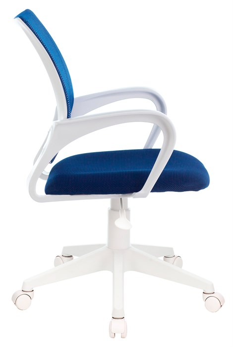 Кресло Бюрократ CH-W695NLT темно-синий TW-05N TW-10N сетка/ткань крестов. пластик пластик белый CH-W695NLT/DB/TW-10N