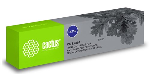 Картридж матричный Cactus CS-LX350 12.7x10 черный для Epson LX350/LQ350/ERC19/VP80K CS-LX350