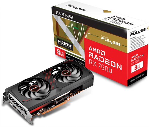 Видеокарта Sapphire PCI-E 4.0 11324-01-20G PULSE RX 7600 GAMING AMD Radeon RX 7600 8Gb 128bit GDDR6  11324-01-20G