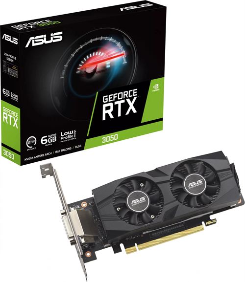 Видеокарта Asus PCI-E 4.0 RTX3050-O6G-LP-BRK NVIDIA GeForce RTX 3050 6Gb 96bit GDDR6 1507/14000 DVIx RTX3050-O6G-LP-BRK