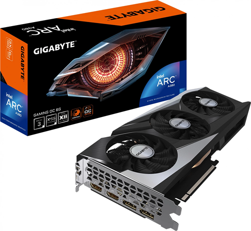 Видеокарта Gigabyte PCI-E 4.0 GV-IA380GAMING OC-6GD INTEL ARC A380 6Gb 96bit GDDR6 2450/15500 HDMIx2 GV-IA380GAMING OC-6GD
