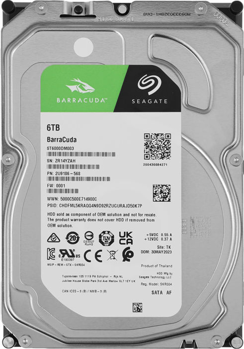 Жесткий диск Seagate SATA-III 6TB ST6000DM003 Desktop Barracuda 4KN (5400rpm) 256Mb 3.5" ST6000DM003