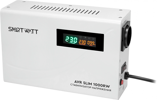 Стабилизатор напряжения Smartwatt AVR Slim 1000RW 1000ВА белый 4512020310001