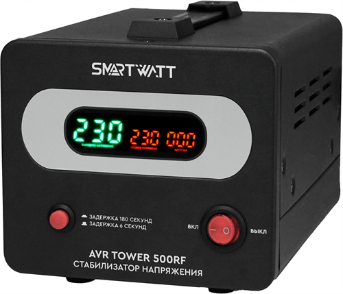 Стабилизатор напряжения Smartwatt AVR Tower 500RF 500ВА черный 4512020370006