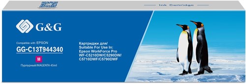 Картридж струйный G&G GG-C13T944340 пурпурный (45мл) для Epson WorkForce Pro WF-C5290DW/WF-C5790DWF GG-C13T944340