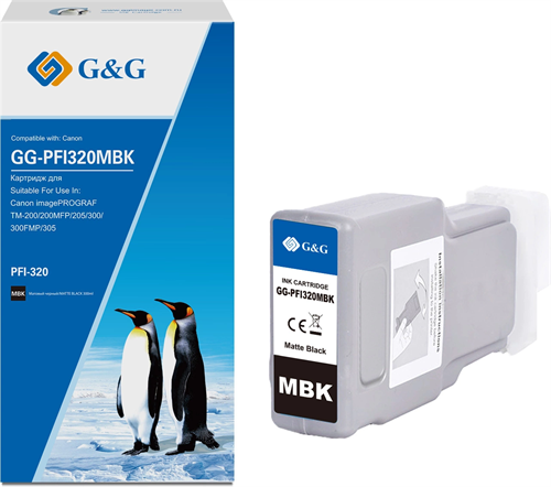 Картридж струйный G&G GG-PFI320MBK PFI-320MBK черный матовый (300мл) для Canon imagePROGRAF TM-200/2 GG-PFI320MBK