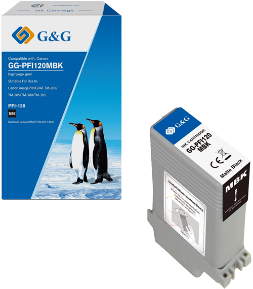 Картридж струйный G&G GG-PFI120MBK PFI-120 MBK черный матовый (130мл) для Canon imagePROGRAF TM-200/ GG-PFI120MBK