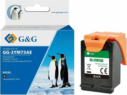 Картридж струйный G&G GG-3YM75AE 653 черный (6мл) для HP DeskJet Plus Ink Advantage 6075/6475 GG-3YM75AE