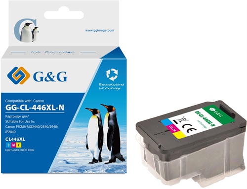 Картридж струйный G&G GG-CL-446XL-N CL-446 голубой/пурпурный/желтый (15мл) для Canon PIXMA MX494; MG GG-CL-446XL-N