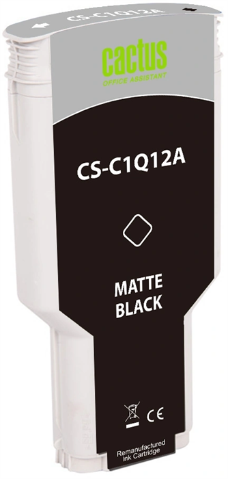 Картридж струйный Cactus CS-C1Q12A №727 черный пигментный (300мл) для HP Designjet T920/T930/T1500/T CS-C1Q12A