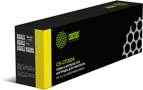 Картридж лазерный Cactus CS-CF302A CF302A желтый (32000стр.) для HP CLJ Ent M880/M880z/M880z+ CS-CF302A