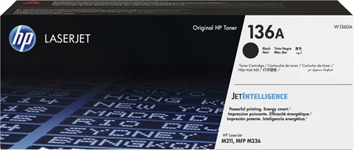 Картридж лазерный HP 136A W1360A черный бар.в компл. (1150стр.) для HP LJ M211d/MFP M236 W1360A