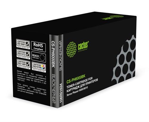 Картридж лазерный Cactus CS-PH6000BK 106R01634 черный (2000стр.) для Xerox Phaser 6000/6010 CS-PH6000BK