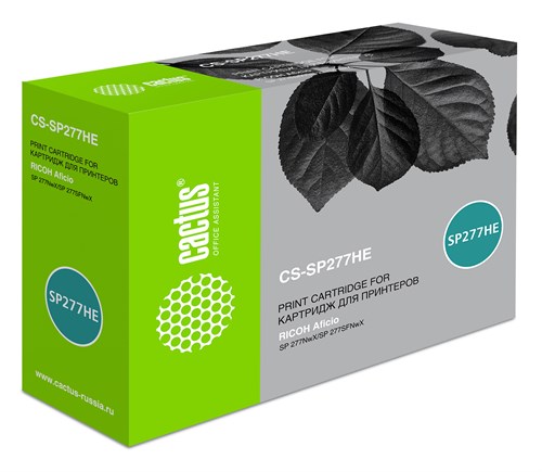 Картридж лазерный Cactus CS-SP277HE 408160 черный (2600стр.) для Ricoh Aficio SP 277NwX/SP 277SFNwX CS-SP277HE