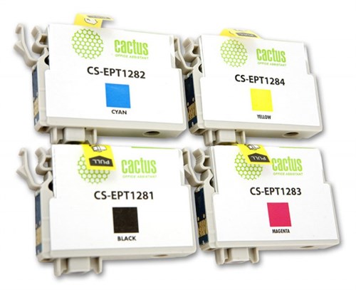 Картридж струйный Cactus CS-EPT1285 T1285 черный/голубой/пурпурный/желтый набор (31мл) для Epson Sty CS-EPT1285