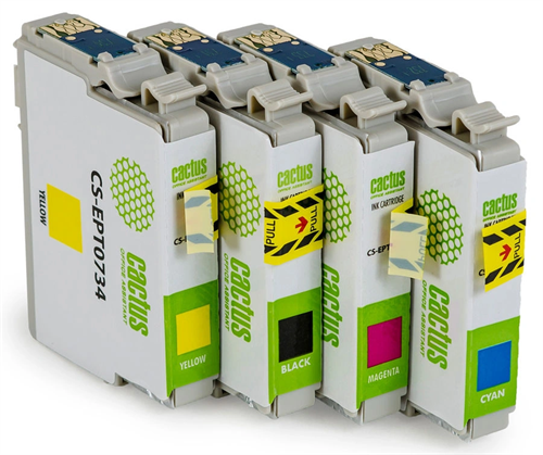 Картридж струйный Cactus CS-EPT0735 T0735 черный/голубой/пурпурный/желтый набор (45.6мл) для Epson S CS-EPT0735
