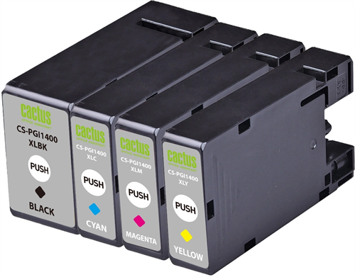 Картридж струйный Cactus CS-PGI1400BK/C/M/Y 4цв. набор (72мл) для Canon MB2050/MB2350/MB2040/MB2340  CS-PGI1400BK/C/M/Y