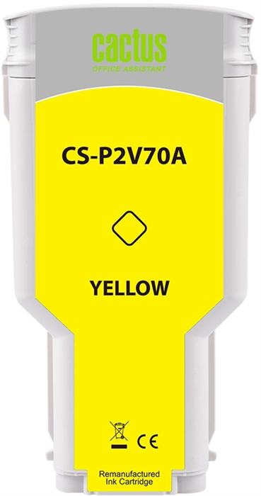 Картридж струйный Cactus CS-P2V70A №730 желтый (300мл) для HP Designjet T1600/1700/2600 с чипом CS-P2V70A