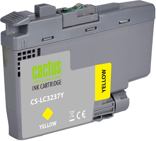 Картридж струйный Cactus CS-LC3237Y желтый (18.4мл) для Brother HL-J6000DW/J6100DW с чипом CS-LC3237Y