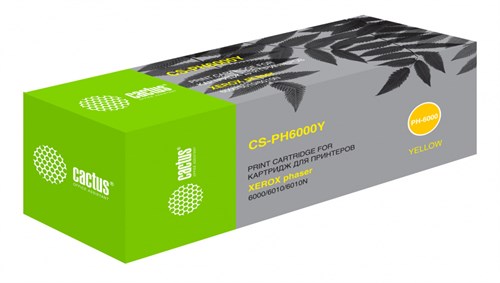 Картридж лазерный Cactus CS-PH6000Y 106R01633 желтый (1000стр.) для Xerox Phaser 6000/6010 CS-PH6000Y
