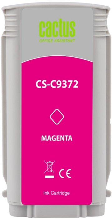 Картридж струйный Cactus CS-C9372 №72 фото пурпурный (130мл) для HP DJ T610/T620/T770/T1100/T1100/T1 CS-C9372
