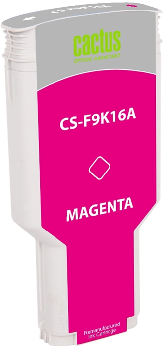Картридж струйный Cactus CS-F9K16A 728XXL пурпурный (300мл) для HP DesignJet T730, T830 с чипом CS-F9K16A