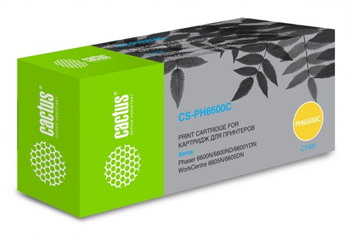 Картридж лазерный Cactus CS-PH6600C 106R02233 голубой бар.в компл. (6000стр.) для Xerox Ph 6600/WC 6 CS-PH6600C