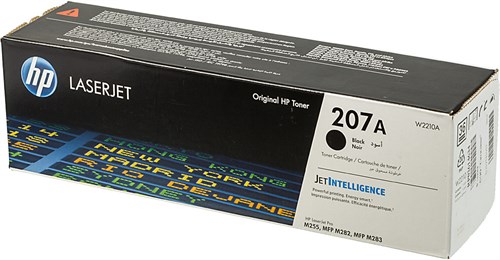 Картридж лазерный HP 207A W2210A черный бар.в компл. (1350стр.) для HP M255/MFP M282/M283 W2210A