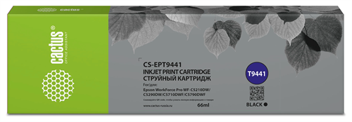 Картридж струйный Cactus CS-EPT9441 T9441 черный пигментный (66мл) для Epson WorkForce WF-C5290DW/WF CS-EPT9441