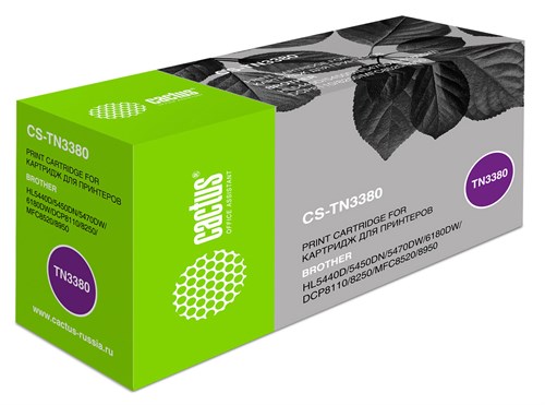Картридж лазерный Cactus CS-TN3380 TN-3380 черный (8000стр.) для Brother HL-5440D/5450DN/5470DW/6180 CS-TN3380
