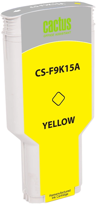Картридж струйный Cactus CS-F9K15A 728XXL желтый (300мл) для HP DesignJet T730, T830 с чипом CS-F9K15A