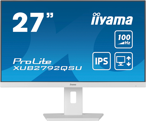 Монитор Iiyama 27" ProLite XUB2792QSU-W6 белый IPS LED 0.4ms 16:9 HDMI M/M матовая HAS Piv 250cd 178 XUB2792QSU-W6