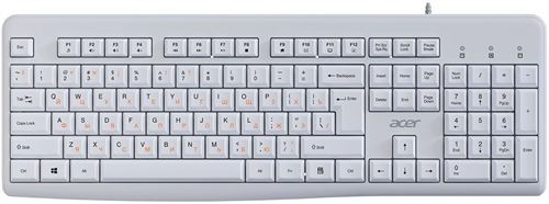 Клавиатура Acer OKW500 белый USB Multimedia (ZL.KBDEE.01S) кабель 1.8м ZL.KBDEE.01S