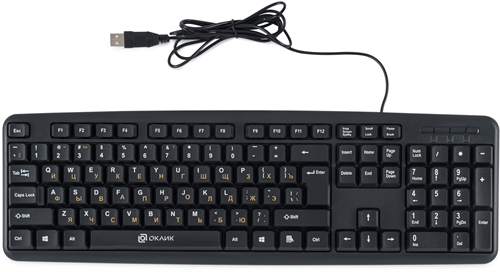 Клавиатура Оклик 130M черный USB (337077) кабель 1.6м 337077