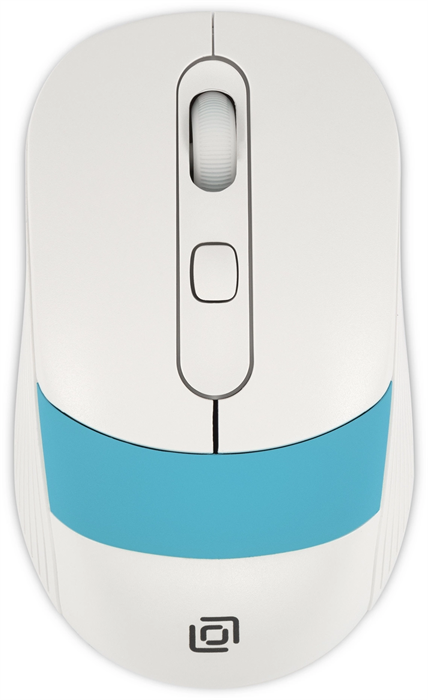 Мышь Оклик 310MW белый/синий оптическая 3200dpi беспров. USB для ноутбука 4but (1869094) 1869094