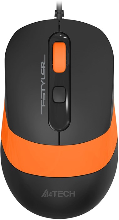Мышь A4Tech Fstyler FM10S черный/оранжевый оптическая 1600dpi silent USB 3but (FM10S USB ORANGE) FM10S USB ORANGE