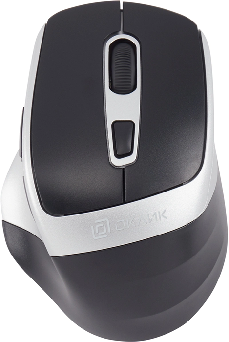 Мышь Оклик 516MW черный/серебристый оптическая 1600dpi silent беспров. BT/Radio USB для ноутбука 6bu 1978689