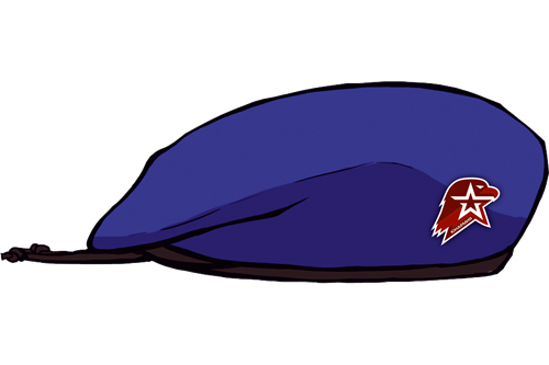 Берет шерстяной бесшовный форменный "Юнармия" с кокардой - синий ГУ-02-19-С