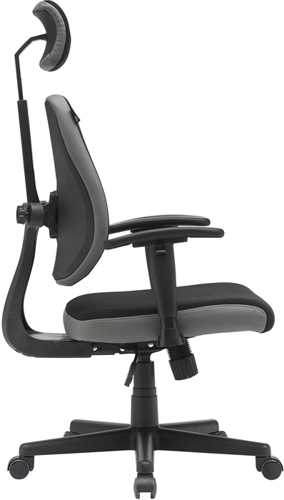 Кресло Cactus CS-CHR-MC03-BKGY черный/серый с подголов. крестов. пластик пластик черный CS-CHR-MC03-BKGY