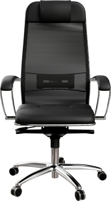 Кресло Метта Samurai SL-1 черный сиденье черный сетка с подголов. крестов. металл хром ZA.2.1.49