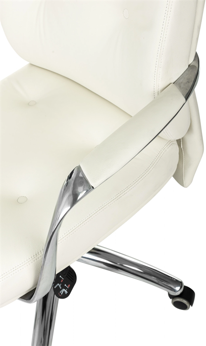 Кресло руководителя Бюрократ _DAO белый кожа крестов. алюминий _DAO/WHITE