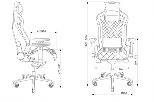 Кресло игровое Knight Titan черный/красный ромбик экокожа с подголов. крестов. металл KNIGHT TITAN BR