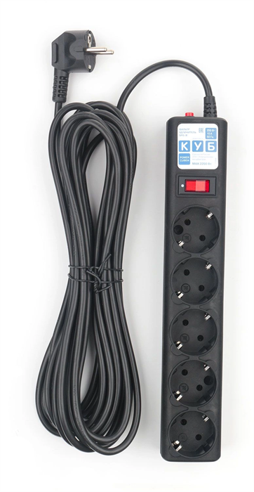 Сетевой удлинитель Powercube SPG5-7M 7м (5 розеток) черный (коробка) SPG5-7M