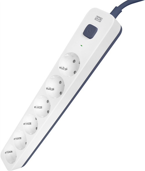 Сетевой фильтр Powercom SP-06W 1.8М 1.8м (6 розеток) белый/серый (коробка) SP-06W