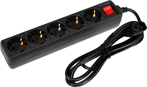 Сетевой фильтр PC Pet AP01006-E-B 1.8м (5 розеток) черный (пакет ПЭ) AP01006-E-B
