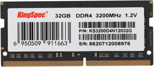 Память DDR4 32GB 3200MHz Kingspec KS3200D4N12032G RTL PC4-25600 CL22 SO-DIMM 260-pin 1.2В dual rank  KS3200D4N12032G
