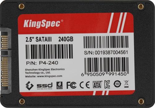 Накопитель SSD Kingspec SATA-III 240GB P4-240 2.5" P4-240