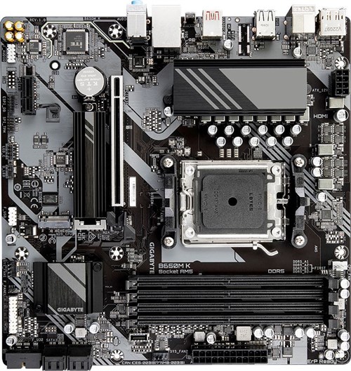 Материнская плата Gigabyte B650M K Socket AM5 AMD B650 4xDDR5 mATX AC`97 8ch(7.1) 2.5Gg RAID+HDMI B650M K